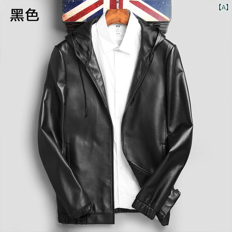 ライダースジャケット 成人男性用 革 か細い相応う バイカースタイル アウター 今めかしい  秋冬 コーデ 普段使い