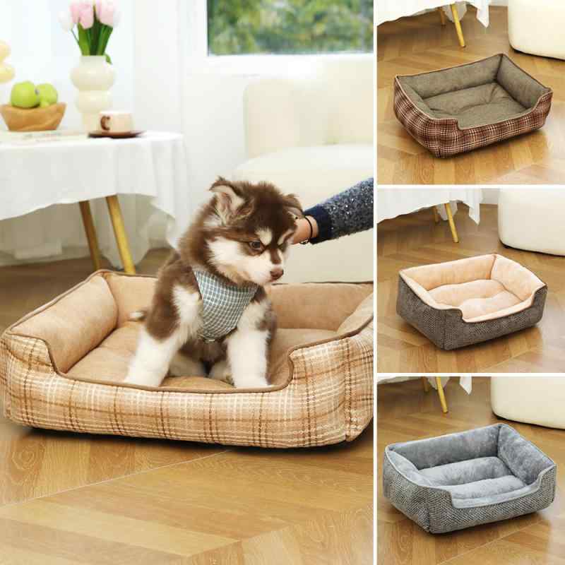 ペットベッド 犬 猫 ペットクッション ペットマット 厚手高め滑り止め加工大判 スクエア型クッション大型犬中型犬小型犬ペット用寝具室内用ペット用品シンプルベーシックスタンダードナチュラル定番カジュアルインテリア