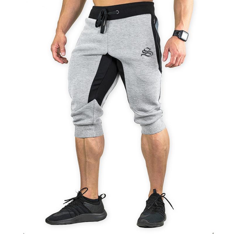 トレーニングパンツ メンズ ジム フィットネス スポーツウェア クロップドパンツ 7分丈 スリム ランニング 筋トレ ストレッチ 吸汗速乾 膝下丈 運動 カジュアル ドライ 涼しい ズボン ボトムス ジャージ フィットネスウェア