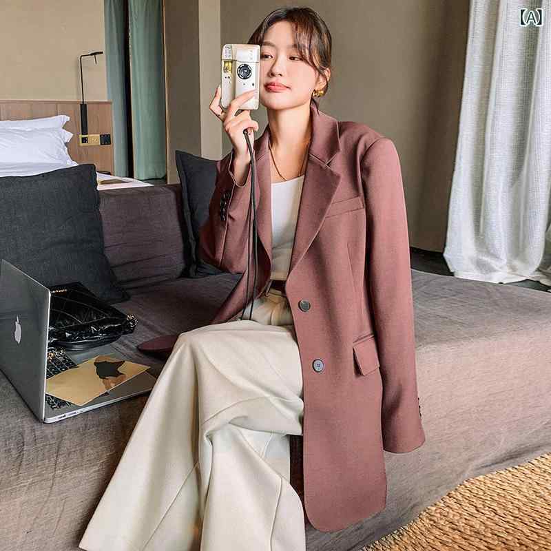 レディース スーツジャケット ゆったり ワイドシルエット スリムフィット 春 ビジネス カジュアル オフィス 軽量 ストレッチ スタイリッシュ