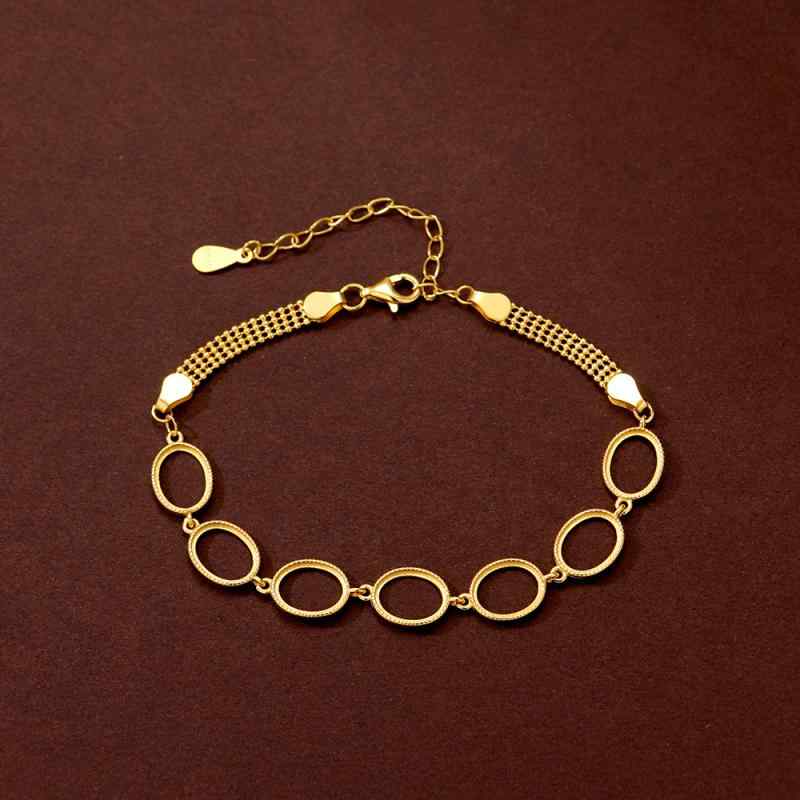 ブレスレット シルバー 卵形 金メッキ 加工 宝石 設定 繊細 スタイリッシュ 高級感 ファッション 汎用 日常使い 軽量 アクセサリー｜SEIYUショップ