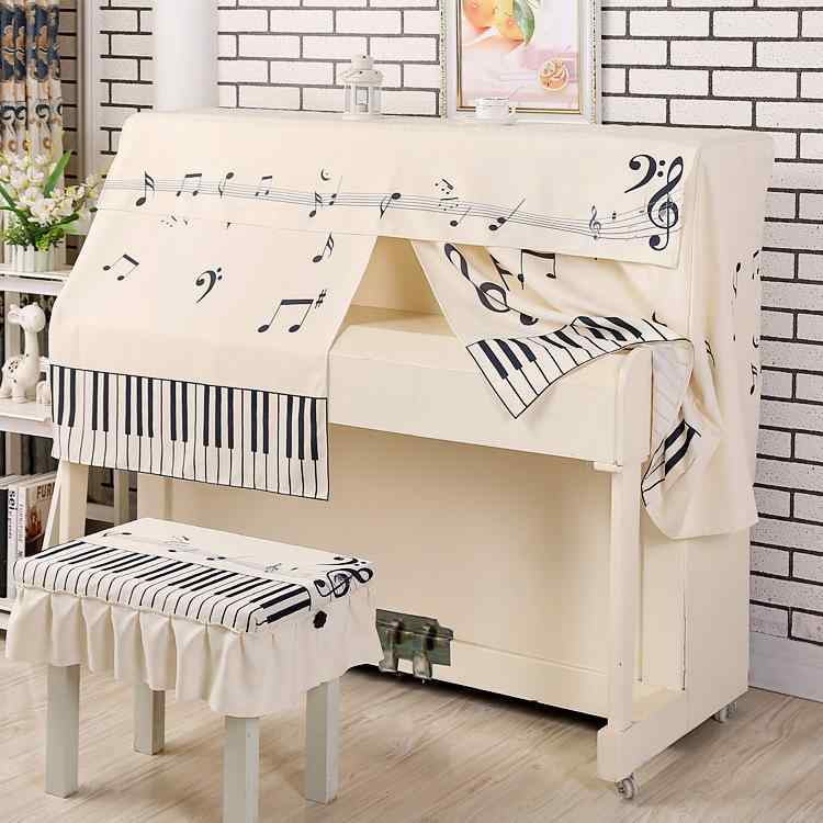 ピアノカバー かわいい アニメ柄 プリント ハーフタイプ 防塵 ダストプロテクション モダン シンプル 楽器保護 室内用 軽量 素材