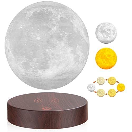 VGAzer ほっつき歩く月照明ランプ、16色 20模範例 フローティングムーンランプ、空で親しさにほっつき歩くおよび回転させる、自然調整能力のあるな明るさのムーンナイトライト付き添い人 特殊な差し上げ物、御部屋のかざり付ける、オフィスデス