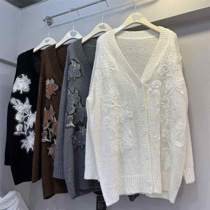 編み物 ジレー レディース 秋冬 吸いつける的  愛想のいい 立体 花柄 ゆったり プルオーバー 心地よい 座標 全能 普段使い走り 梳毛糸 原料品 口さかしい 影ぼうし