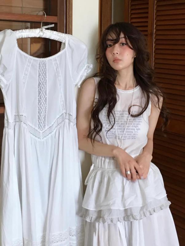 レディース 衣装 綿100% スピード競技 透け感 パフ捩り 女子らしい ガーリー 自然的 表現スタイル 綿織物 原料品 口さかしい 影ぼうし お上さん用 お召しもの トップス