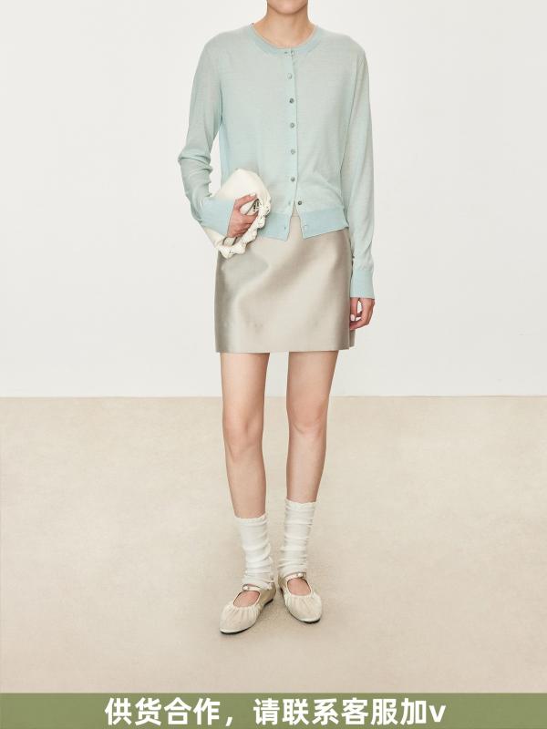 カーディガン レディース 軽量 通気性 再生繊維 アセテート UVカット パステルカラー 春夏 レイヤード 普段使い トップス 切り替えデザイン 吸湿速乾 ソフト素材 ハイネック ロング丈