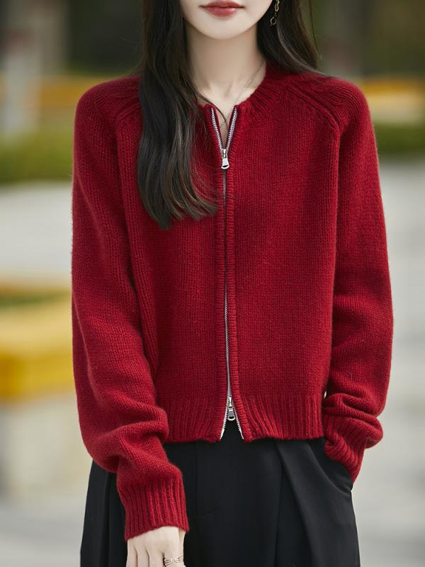 ジレー レディース 秋冬 絨毛 ゆったり ダブルファスナー 編み物 トップス 雅びやか 優しいこと 花の冠yd ホンブルグ帽 座標 日常使い走り