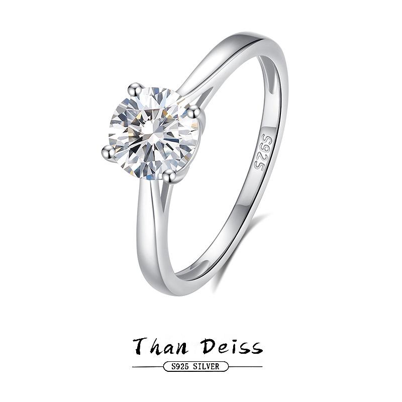 指輪 レディース 1.0ct モイサナイト 輝く 風 925シルバー クール ミニマル スタイル 高級感 ジュエリー アクセサリー 普段使い 軽量 透明 無色