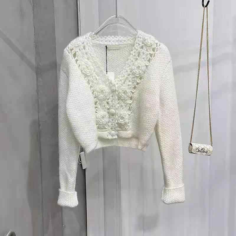 プルオーバー 亭主もち用 手編み 羊毛 モヘヤ 遊撃手丈 薔薇 クロシェ 編み物 トップス 情の籠もった原料品 パステル色の 手当たり 秋冬 座標 普段使い