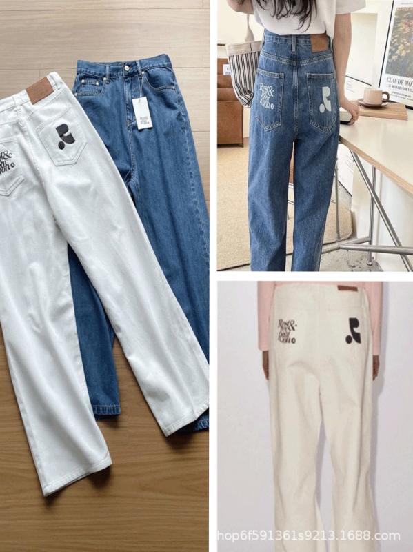 レディース ハイウエスト ワイドレッグパンツ デニム 夏用 ロング丈 ストレート 細身 シルエット カジュアル 普段使い 伸縮性 軽量 ボトムス トップス 合わせ コーデ