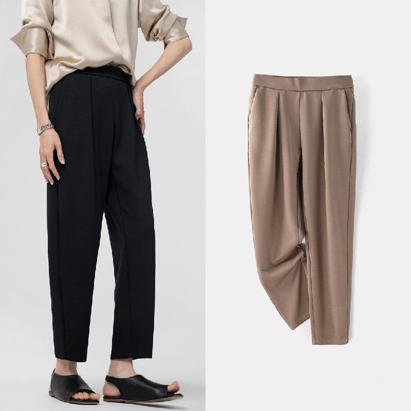 レディース ストレートパンツ 軽量コットン スリムフィット ルートシルエット ワイドレッグ テーパード 春秋 カジュアル 普段使い 通勤 ボトムス ズボン