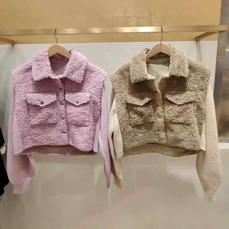 レディース ニットセーター テディベロア フラッフ 収腰 ショート丈 秋冬 フランス風 かわいい ラムウール 高級感 軽量 伸縮性|SEIYUショップ