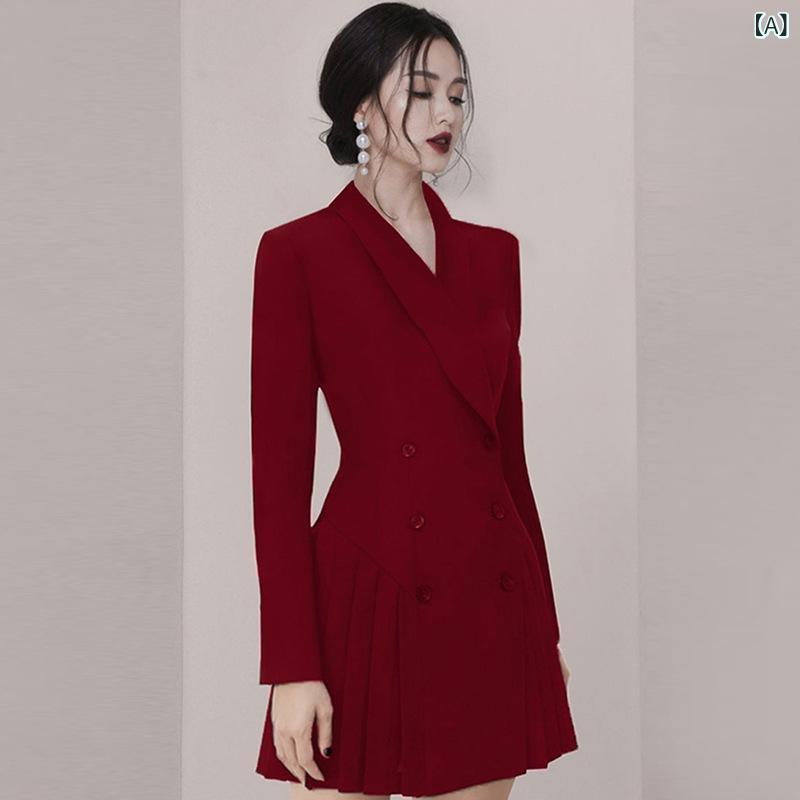 衣裳 レディース 背広 テーラード 長袖 ダブル乳ぶさ か細い相応う 酉の方角シェイプ 筋目スコート 秋 通い 商行為 フォーマル