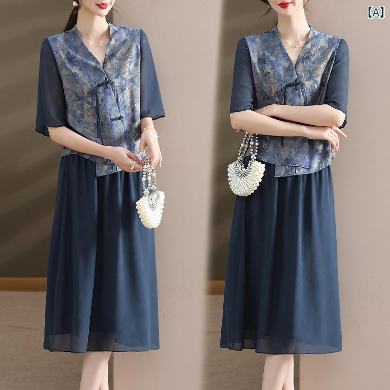 レディース 夏 シフォン トップ スコート 2点仕掛ける たまり場 おっ母さん服 砂浜 軽さ 涼感 当たること冷感 ゆったり 影ぼうし 生まれ変わり衣料繊維