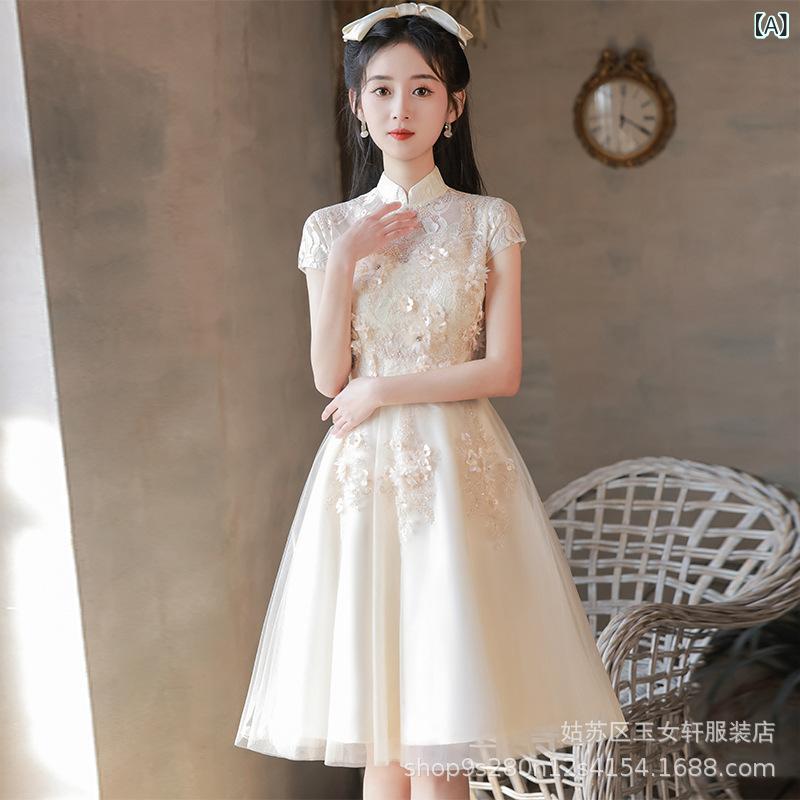 レディース 瀬戸もの御召しもの 遊撃手丈 版 日常使い走り 中国  エンゲージメント 小礼服 ブライズメイド か細い 細見せかけ 寄り合い 華燭の典 衣裳 トップス