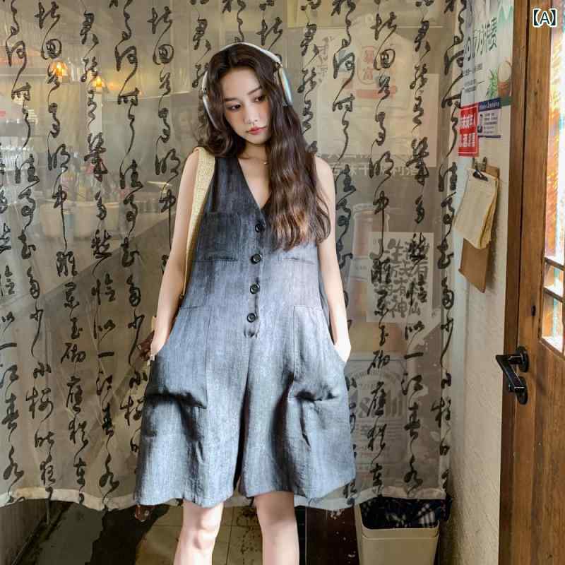 レディース オールインワン さる股引き 暗然たる薄墨色 ゆったり Vのど首 ワイドレッグ ズボン吊り 夏 心地よい 表現スタイル繰り上げる 軽さ 伸び伸びする相応う
