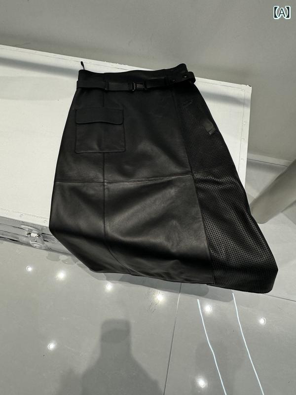 スコート レディース 革 A生産ライン 御機嫌酉の方角 細長い切口 中長丈 ヒップハグ シープスキン 御前上等感 秋冬 タイトシルエット 生あたたかい原料品 普段使い走り お上さん用 真っただ中スコート