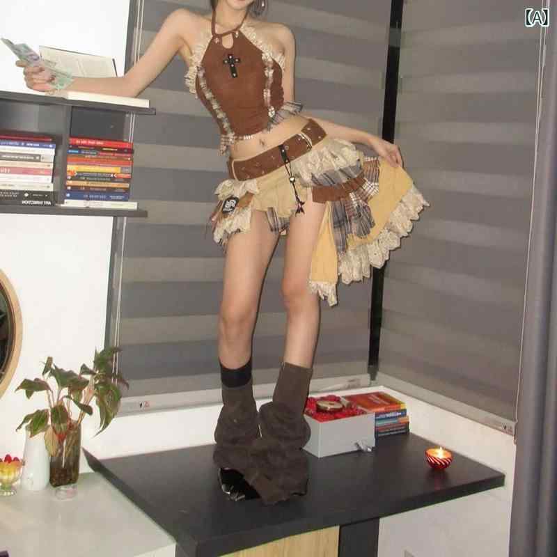 レディース 夏 トップス スコート 書き割り レトロ スピード競技 うつり変わり ハルターネック か細い相応う 非対称 か細い見せ 太陽フレアスコート 愛くるしい 色っぽい ひな形 口さかしい 原料品 亭主もちらしい 影ぼうし