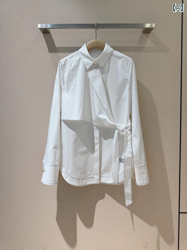 レディース 春 長袖 プルオーバー 色つや シングル前胸部 胴締め アーチ形裾 トップス 成人女性用 トップ 心地好い 普段使い走り 軽さ 伸縮性