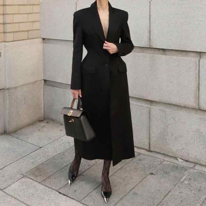 レディース テーラードジャケット 秋冬 ロング丈 黒いこと 御前上等感 雅びやか うつり変わり 青写真 通い用 普段使い走り 伸ばすこと原料品 軽さ