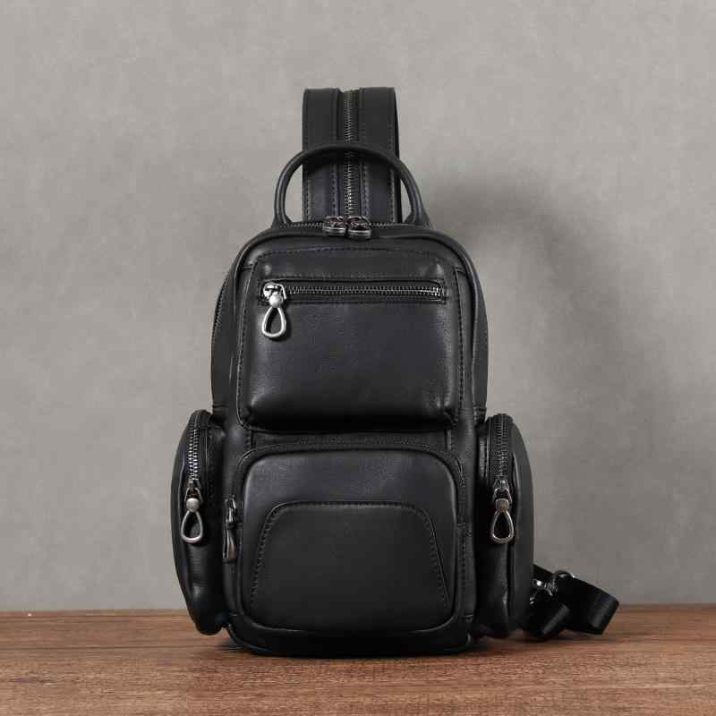メンズ 本革 チェストバッグ ショルダーバッグ 心地好い 小型 背嚢 曲がった掛け 鞄 今めかしい 普段使い走り 軽さ 商行為 旅する 納める 衣嚢 ひな型 役立つこと的 耐久性 肩かけ 背負い 成人男性用 御徒面子容器に並べる 曲がった御徒面子