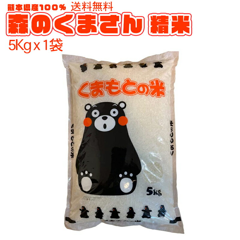 【地元応援企画】令和5年 送料無料 熊本のおいしいお米 森のくまさん 5kg×1 熊本県産100%
