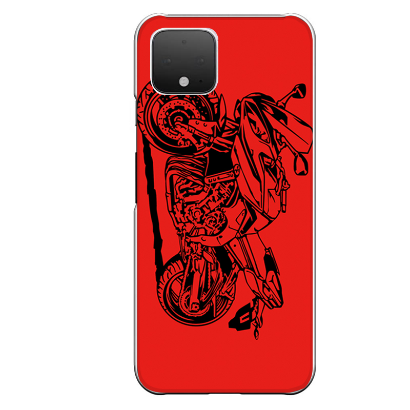 楽天市場 Google Pixel 4専用 イラストバイク 二輪 かっこいい シンプル 愛車 赤 レッド メンズ 単車 セカデパ