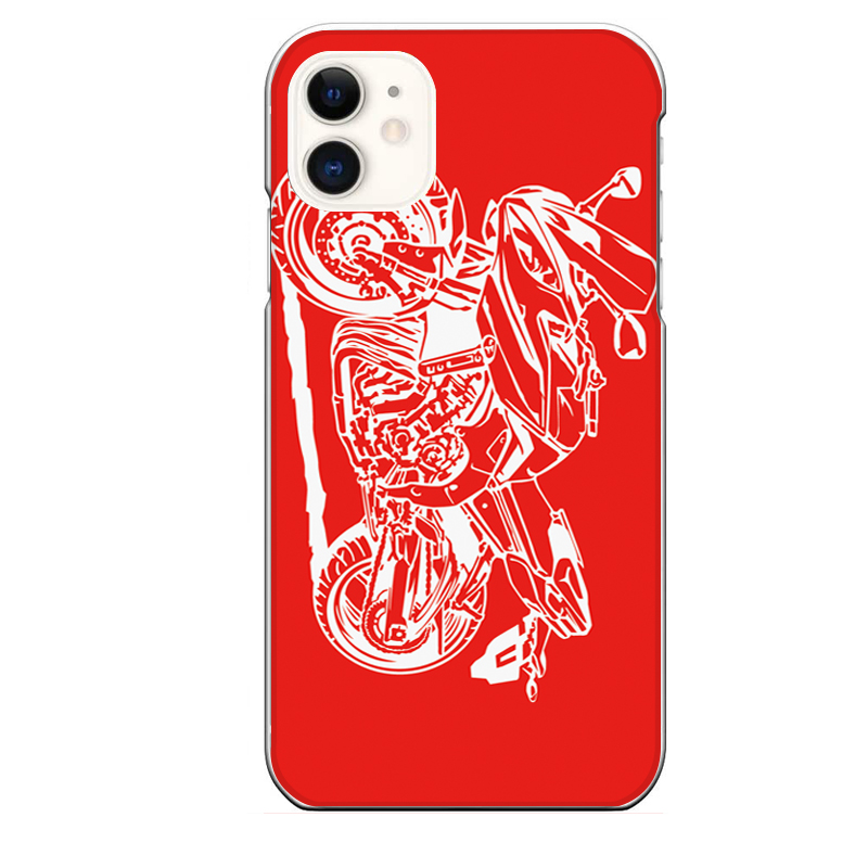 楽天市場 Iphone 11専用スマホケース イラストバイク 二輪 かっこいい シンプル 愛車 赤 レッド セカデパ