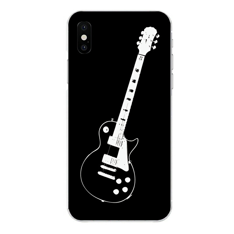 楽天市場 Iphone Xs専用 レスポール バンド イラスト 音楽 楽器 軽音 シンプル ブラック 黒 クール ギター セカデパ