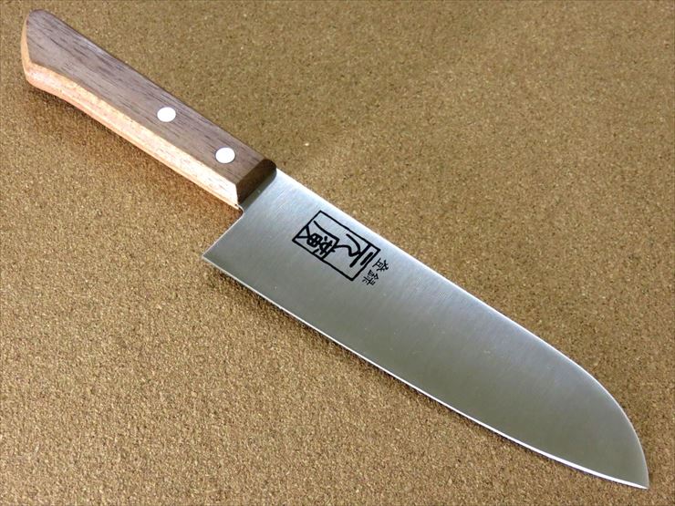 楽天市場 関の刃物 三徳包丁 17cm 170mm 元廣 6a ステンレススチール 天然木ハンドル 一般的家庭用 肉切り 魚の処理 野菜切りなど多種多様な両刃万能包丁 文化包丁 軽量 国産日本製 在庫処分 Skkカトラリー