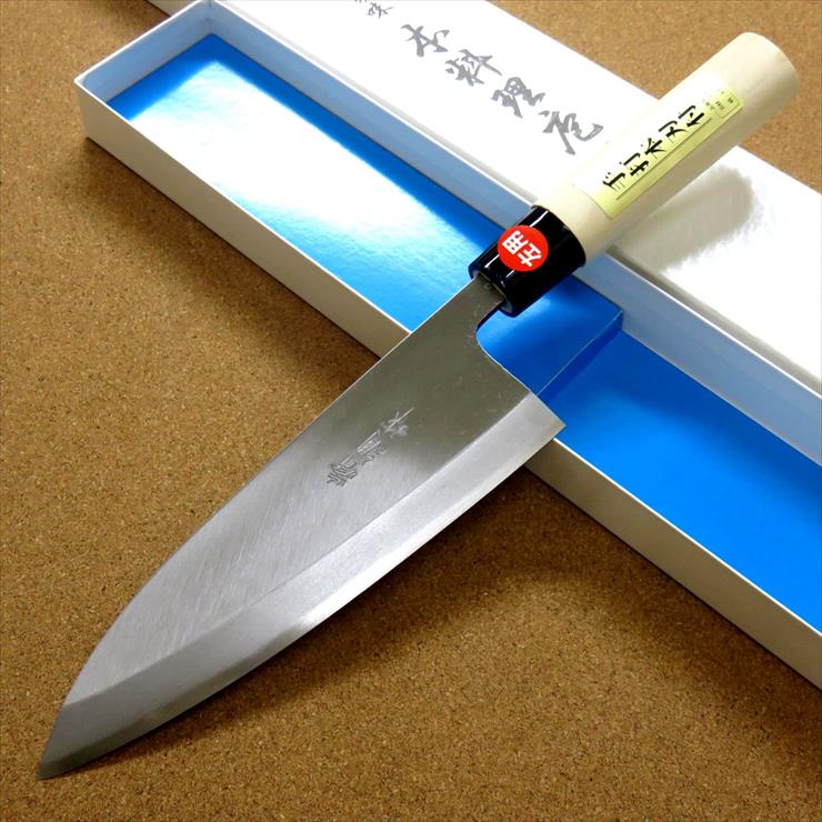 楽天市場】国産刃物 出刃包丁 19.5cm (195mm) 清綱作 SK-5 複合鍛造 朴ノ木ハンドル 魚や鳥 スッポン等を解体 刃が厚く重い右利き用片刃包丁  日本製 : SKKカトラリー