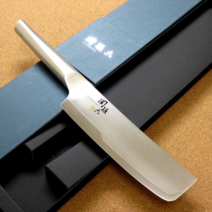 関の刃物 菜切り包丁 16.5cm (165mm) 貝印 関孫六 10000ST 三層鋼 ステンレスクラッド複合材 ハイカーボンステンレス刃物鋼 オールステンレス 家庭用の野菜全般を切る両刃包丁 キャベツの千切り 大根のかつらむきなど 国産日本製