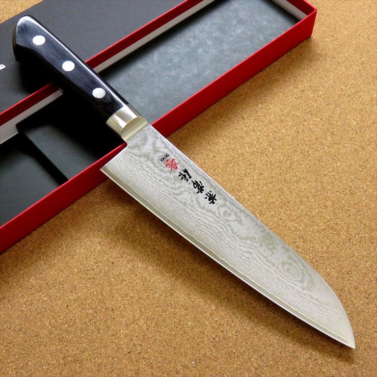 関の刃物 三徳包丁 18cm 180mm 関兼常作 Vg 10 V金10号 33層ニッケルダマスカス 口金付き 黒合板強化木ハンドル 家庭用 肉切り 魚の処理 野菜切りなど多種多様な両刃万能包丁 文化包丁 国産日本製 使い勝手の良い