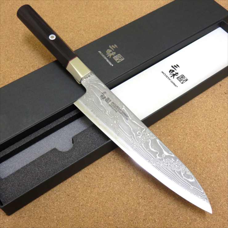 関の刃物 牛刀 18cm (180mm) MCUSTA ZANMAI 三昧 ハイブリッド スプラッシュ ダマスカス33層鋼 芯金VG-10 ステンレススチール 黒合板ハンドル 最高級 職人用の洋包丁 精肉の仕分け 魚の処理 野菜切り パン切りなど様々な用途に使いやすい多種多様な両刃万能包丁 国産日本製｜関の刃物専門店SKKカトラリー