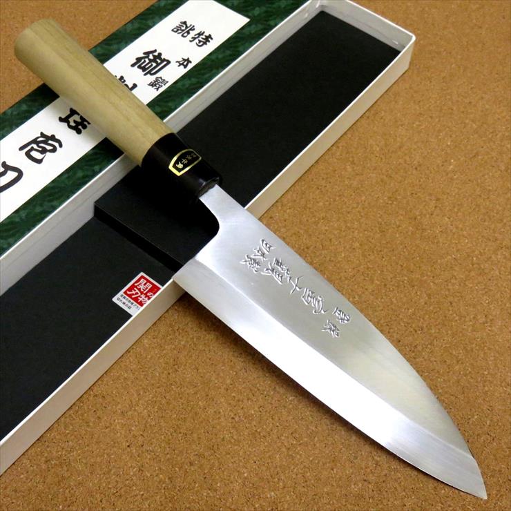 楽天市場】関の刃物 出刃包丁 18cm (180mm) 富士觀 炭素鋼 複合材 (白紙3号・軟鉄) 朴の木ハンドル 本水牛角口金 魚や鳥 スッポン等を解体  使用中に力を入れても刃先がしなったり曲がらずに使える刃が厚く重い片刃包丁 右利き用 国産日本製 : SKKカトラリー