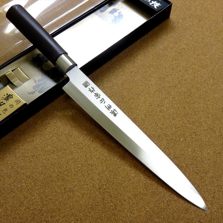 810円 定番のお歳暮＆冬ギフト 関の刃物 刺身包丁 20.5cm 205mm 濃州正宗作 ステンレス刃物鋼 ポリプロピレン樹脂ハンドル 家庭用 刺身 を一方向にのみ引き切ることができるように作られた刃渡りが長めの片刃の柳葉包丁 右利き用 国産日本製