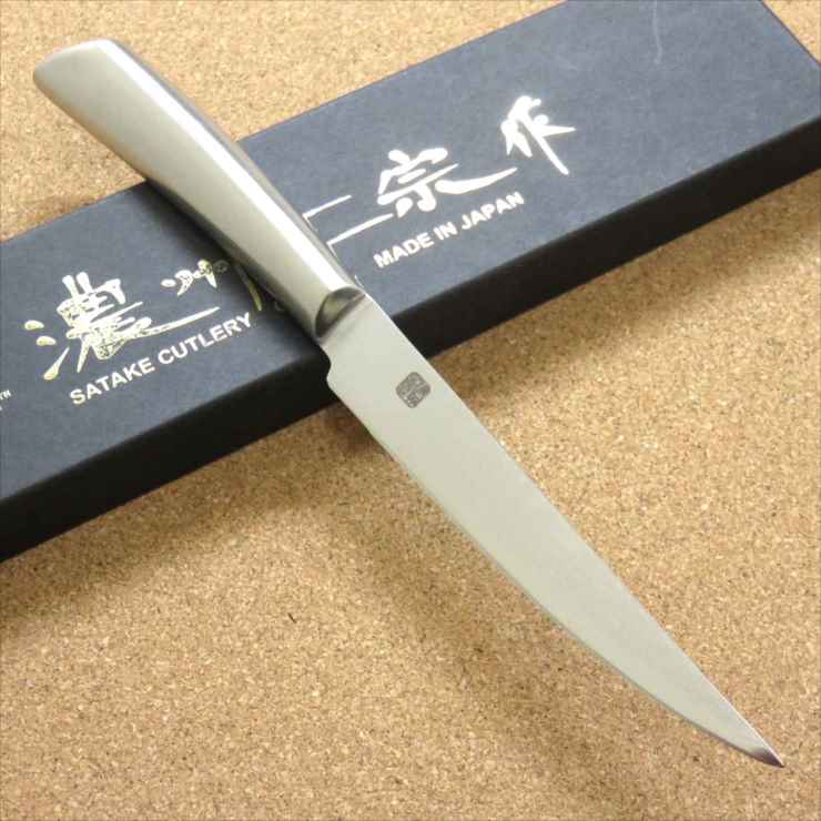ステーキナイフ 12cm (120mm) 濃州正宗作 関の刃物 ダマスカス鋼 69層 積層鍛接複合鋼材 両刃 オールステンレス テーブルナイフ 日本製｜関の刃物専門店SKKカトラリー