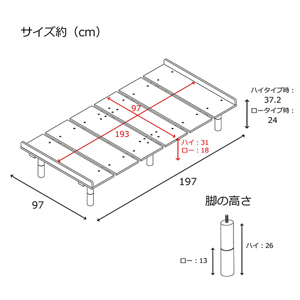 【直送】【代引・日時指定不可】アーバン通商URBANメラミンすのこベッドMB-2020Sナチュラル【沖縄・離島配送不可】