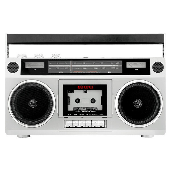 【即日さし出し】アイワ AIWA Wスピーカーラジオカセットプレーヤー GAA4-RCP0001 しろがね色 ラジカセ