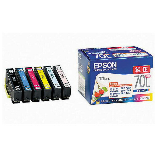 エプソン EPSON 完全無欠インキ薬莢 集積回路6CL70L 引き揚げ6色容器に並べる