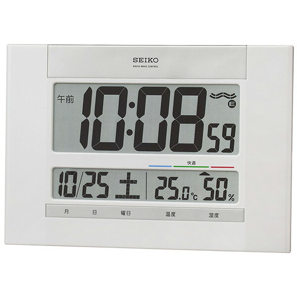 セイコー SEIKO デジタル電波時計 SQ429W 掛け置き兼用 快適度表示付