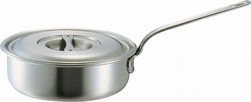 アカオ ＤＯＮ ロイヤルステンレス鋼三層鋼ソテー食麺麭 18糎 (片手なべ）【労働者階級致しかた、御役目用鍋 ロイヤルDONつづき物】IH生産品200V相応う （フジノス） アカオアルミ 鍋・フライパン-鍋