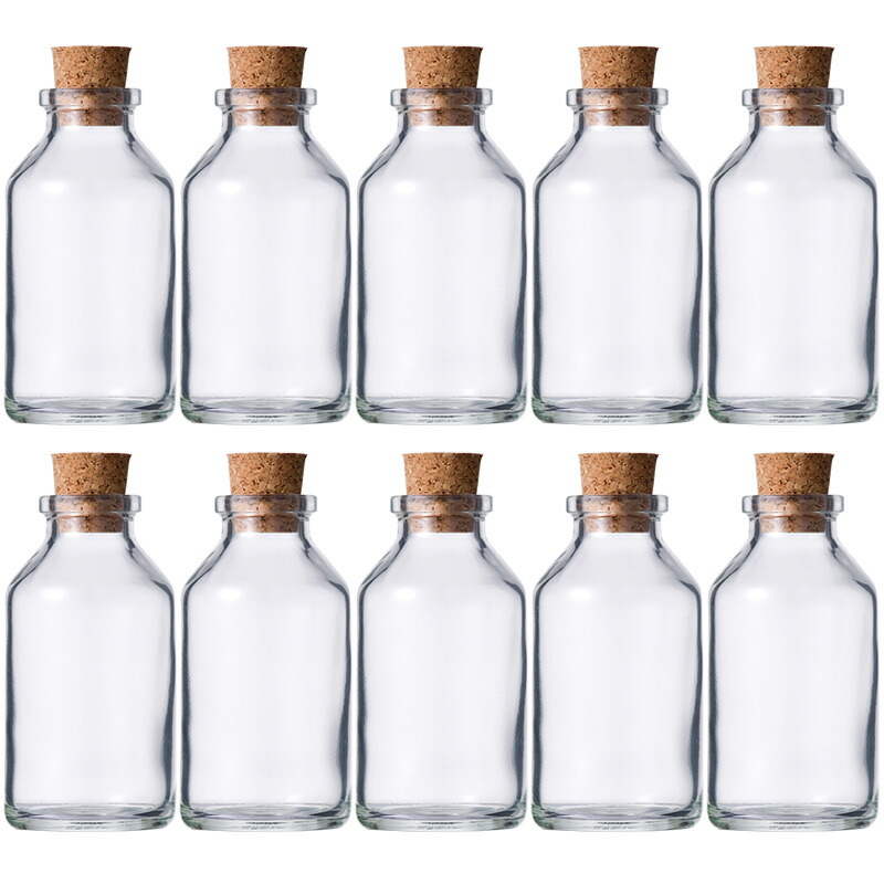 ガラス瓶 コルク瓶 v48×72 〈25.5×21×15〉-50本セット- glass bottle cork top ガラス瓶 コルク瓶 v48×110〈25.5×21×15〉 10本セット