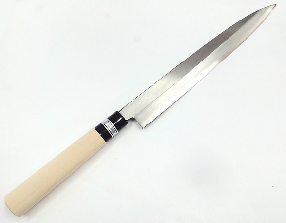 ◆難有り品◆柳刃庖丁 刺身包丁 和庖丁270mm 片刃ステンレスゴールド　白木栗型柄日本製