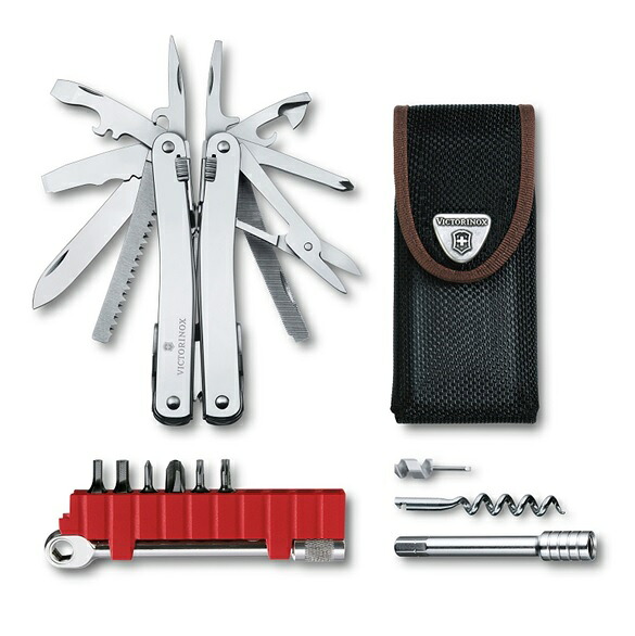 VICTORINOX ビクトリノックス　 SWISSTOOL SPIRIT X Plus Ratchet　 スイスツールスピリットXプラスラチェット　 3機能　15mm　 ナイロンケース付　 3.0236.N