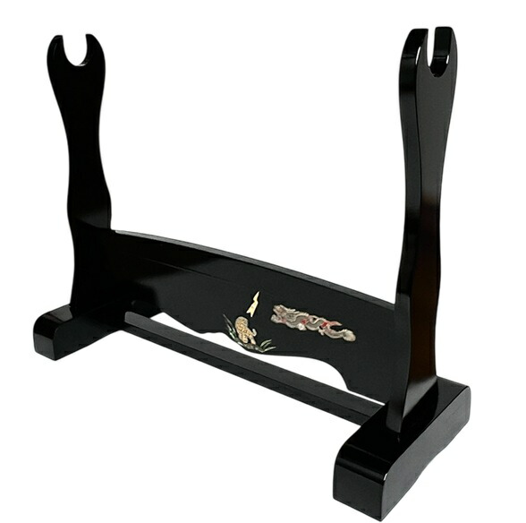 ◆難有り品◆ 横1本 掛け台 Kakedai/sword stand 黒呂 エッジング 【58-1-10018502】
