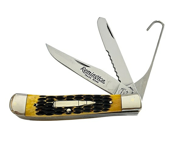 Remington レミントンR15696Bullet Knife バレットナイフWaterfowler ウォターフラワーJigged Bone ジグドボーンフォールディングナイフ【55-E-10018509】｜関の刃物屋ＭＡＲＵＯＫＵネット