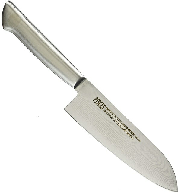 PISCES パイシーズ<br>伝統の技 160mm<br>三徳 ダマスカス包丁<br>DPC001<br>