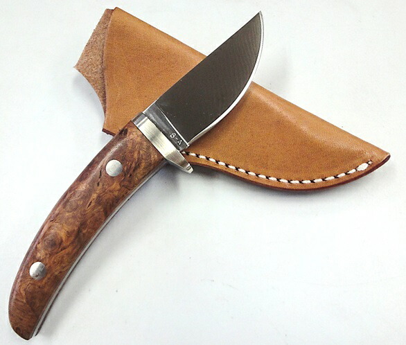 スキナー カリンハンドル　8A 革シース付 170mm 【2L-40】
