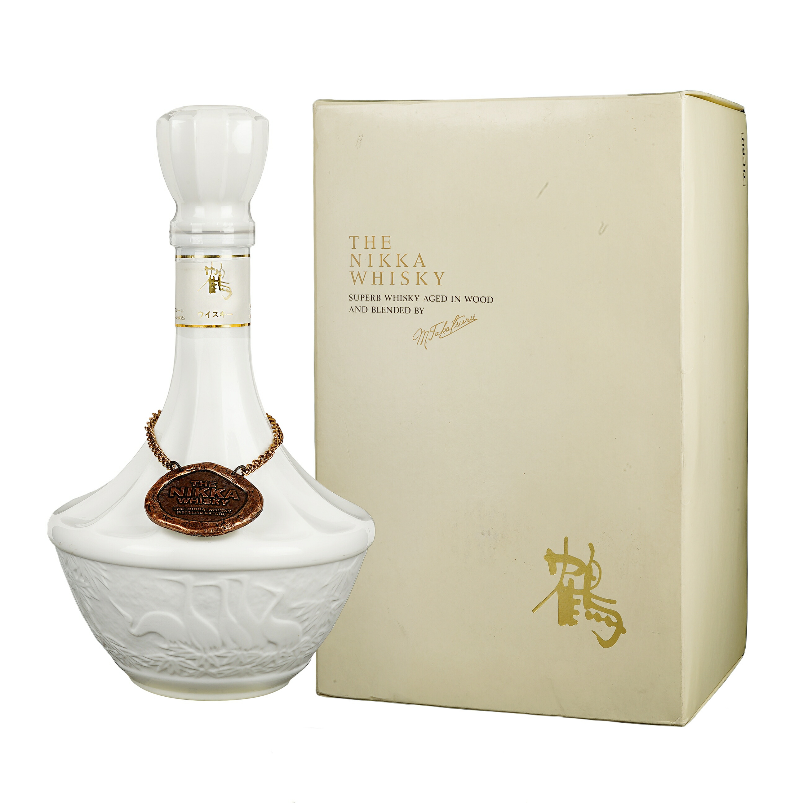 楽天市場】【レトロ：17年表記なし】ニッカ 鶴 白陶器 43度 750ml （箱